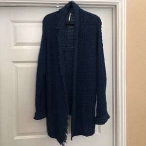 Blue free people knitted cardigan